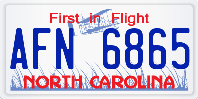 NC license plate AFN6865