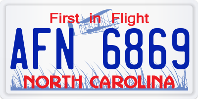 NC license plate AFN6869