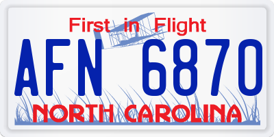 NC license plate AFN6870