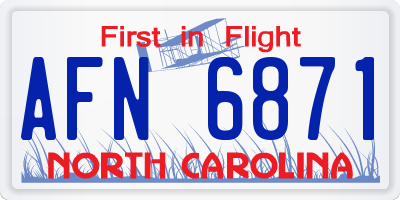 NC license plate AFN6871