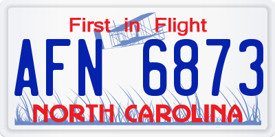 NC license plate AFN6873