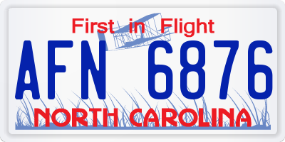 NC license plate AFN6876