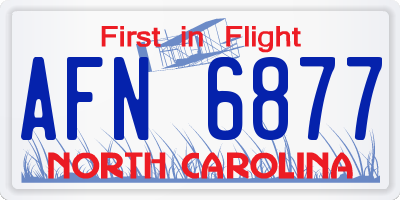 NC license plate AFN6877