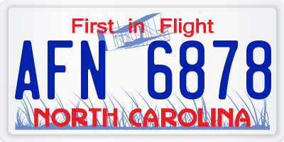 NC license plate AFN6878