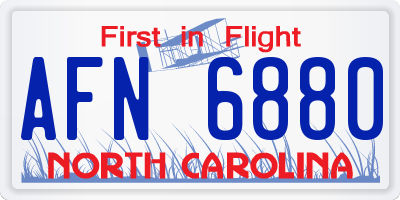 NC license plate AFN6880