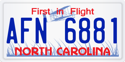 NC license plate AFN6881
