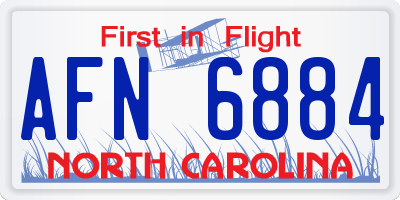 NC license plate AFN6884