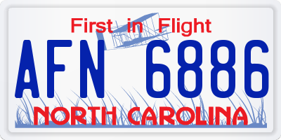 NC license plate AFN6886