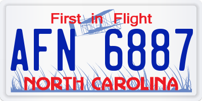 NC license plate AFN6887