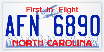 NC license plate AFN6890
