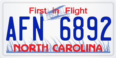 NC license plate AFN6892