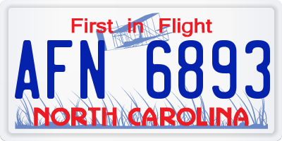 NC license plate AFN6893