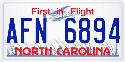 NC license plate AFN6894