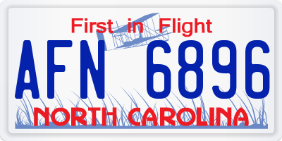 NC license plate AFN6896