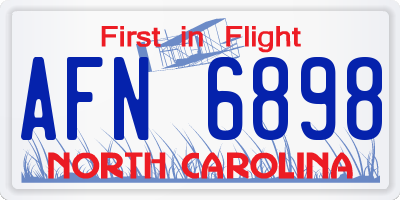 NC license plate AFN6898