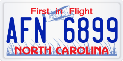 NC license plate AFN6899