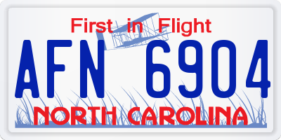 NC license plate AFN6904