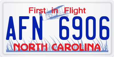 NC license plate AFN6906
