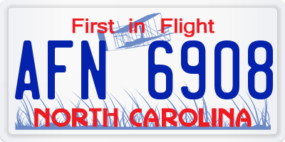 NC license plate AFN6908