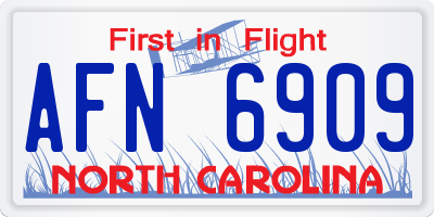 NC license plate AFN6909