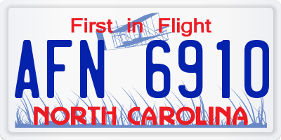 NC license plate AFN6910