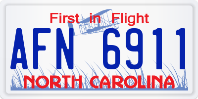 NC license plate AFN6911