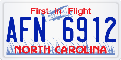 NC license plate AFN6912