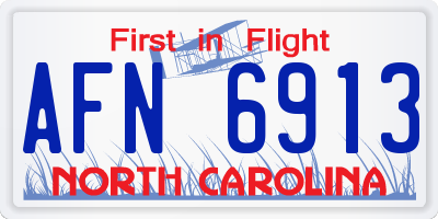 NC license plate AFN6913