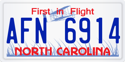NC license plate AFN6914