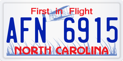 NC license plate AFN6915