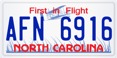 NC license plate AFN6916