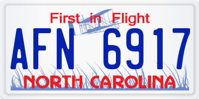 NC license plate AFN6917