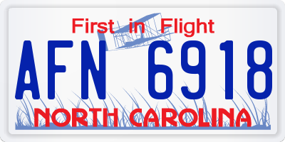 NC license plate AFN6918