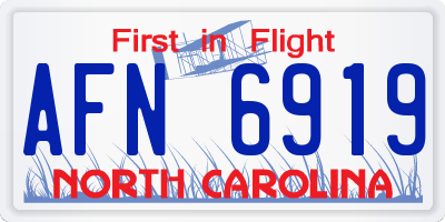 NC license plate AFN6919