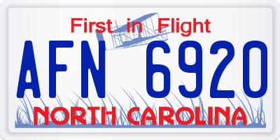 NC license plate AFN6920
