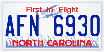 NC license plate AFN6930