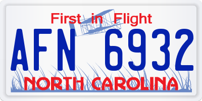 NC license plate AFN6932