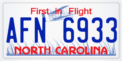 NC license plate AFN6933