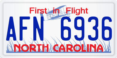 NC license plate AFN6936