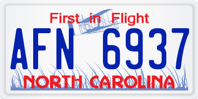 NC license plate AFN6937