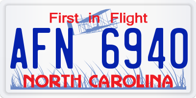 NC license plate AFN6940
