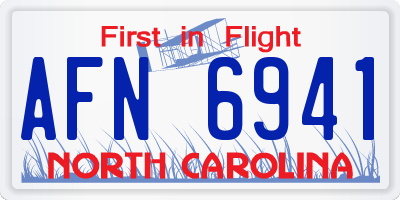 NC license plate AFN6941