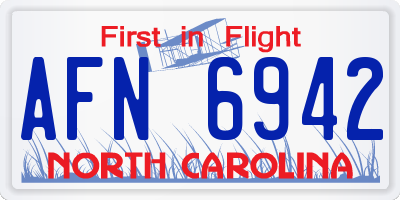 NC license plate AFN6942