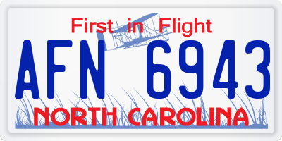 NC license plate AFN6943
