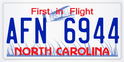 NC license plate AFN6944