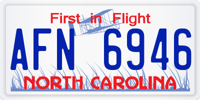 NC license plate AFN6946