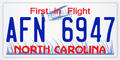NC license plate AFN6947