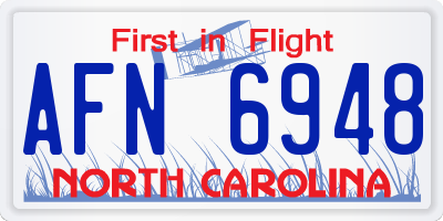NC license plate AFN6948