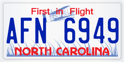 NC license plate AFN6949