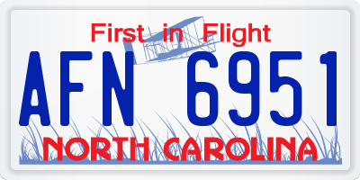 NC license plate AFN6951
